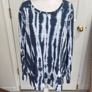 FIT 4 ALL TIE DYE POPOVER TOP SZ L